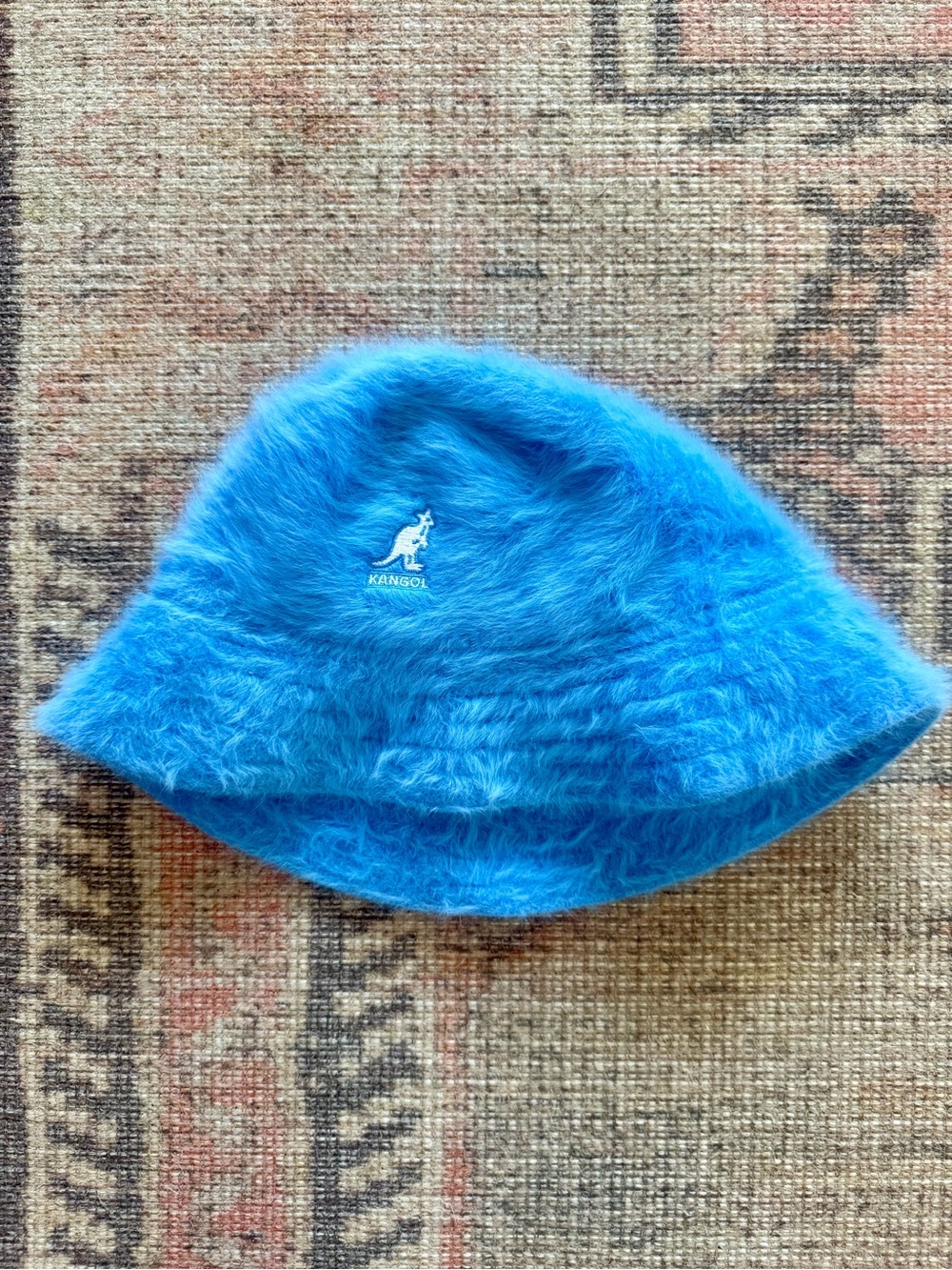 Kangol Blue Faux Fur Bucket Hat